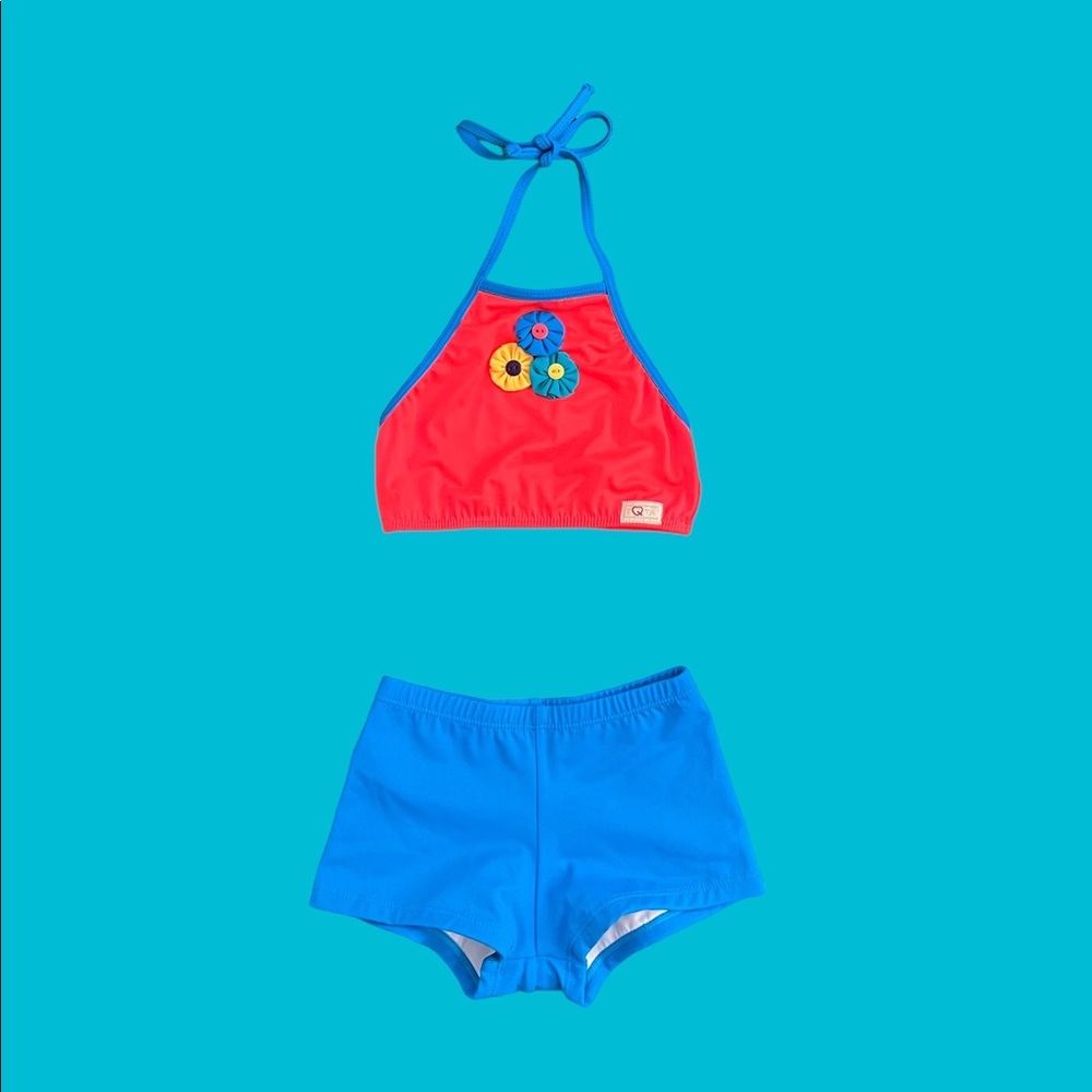 TQTA Girls Flower Power 2 Piece Matching Tankini Swim Set.
